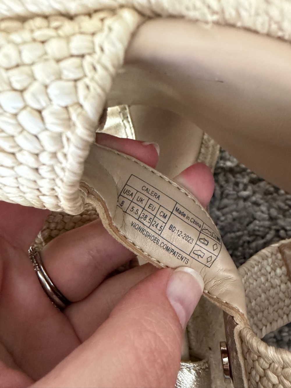 Vionic Calera Espadrille Wedge Sandal in Gold and Tan - Picture 8 of 8
